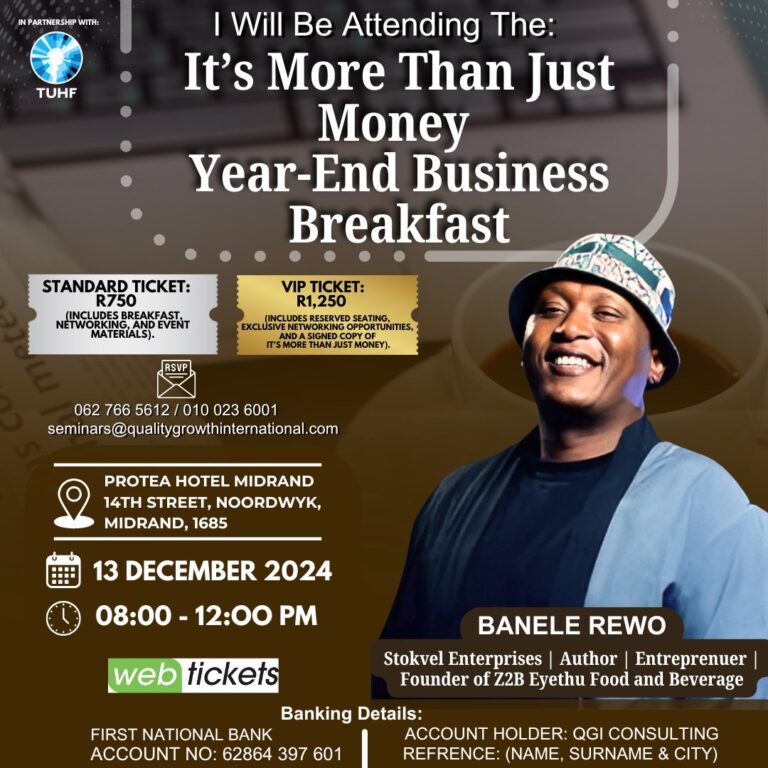 Attending the “It’s More Than Just Money Breakfast” hosted by Witness Mdaka